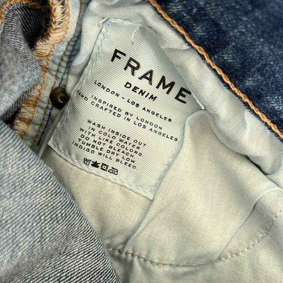 Frame Denim Le High Skinny Walgrove Distressed Jeans Raw Hem Knee Rips - Picture 9 of 10